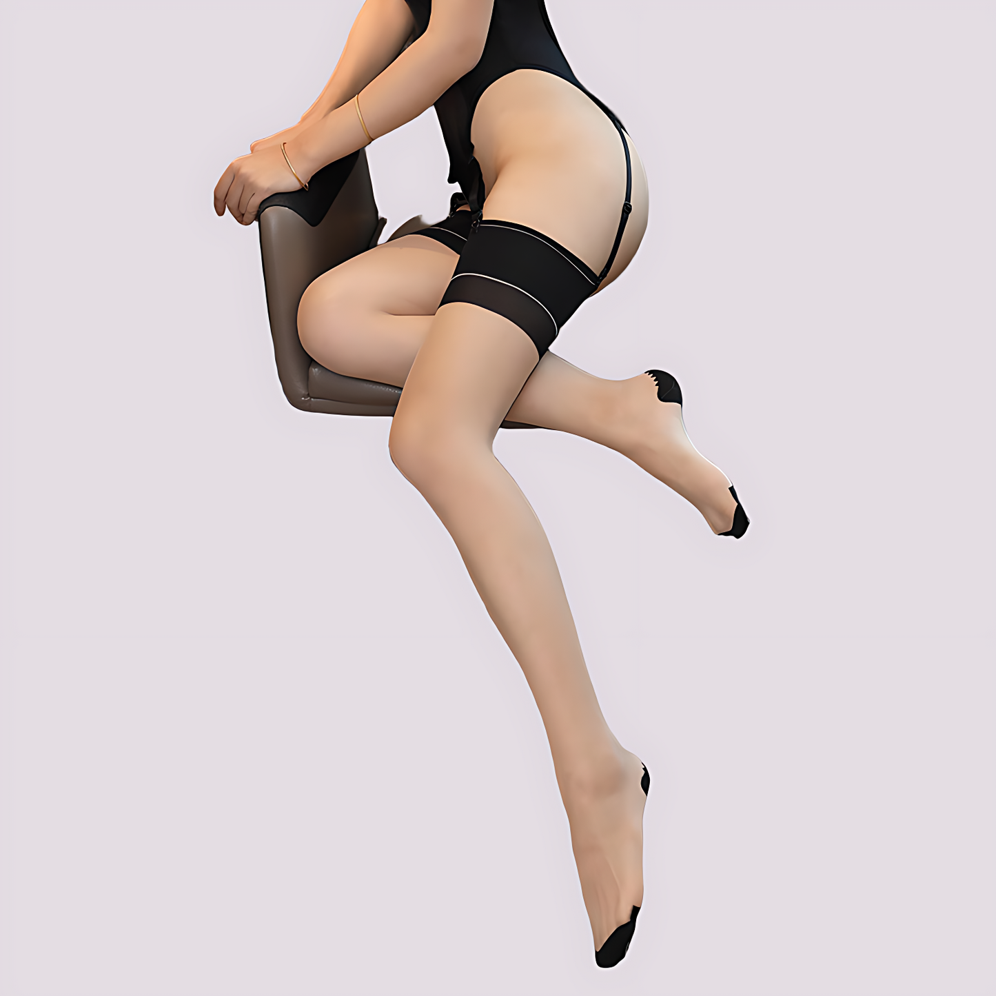 Ultrathin 10-Denier Sheer Thigh-High Stockings