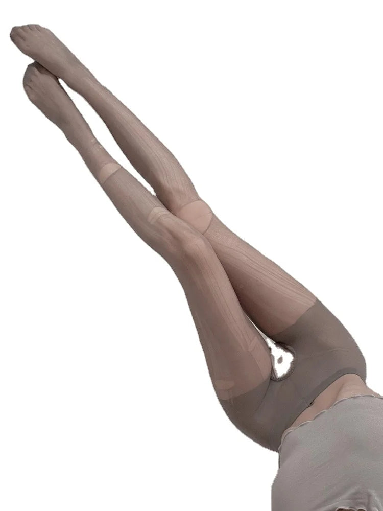 Sexy Slit Silk-Free Stockings Ultra-Thin Pantyhose With Holes for Women Unisex