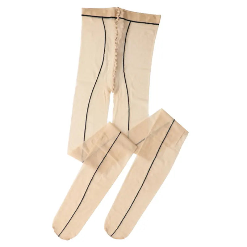 Women’s Oil-Glossy High-Waist Pantyhose: Cuban Heel Design with Control Top - SU