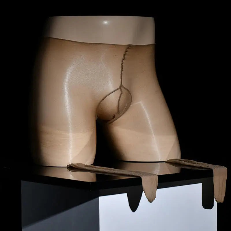 Delicate Men's Oil-Shine Pantyhose