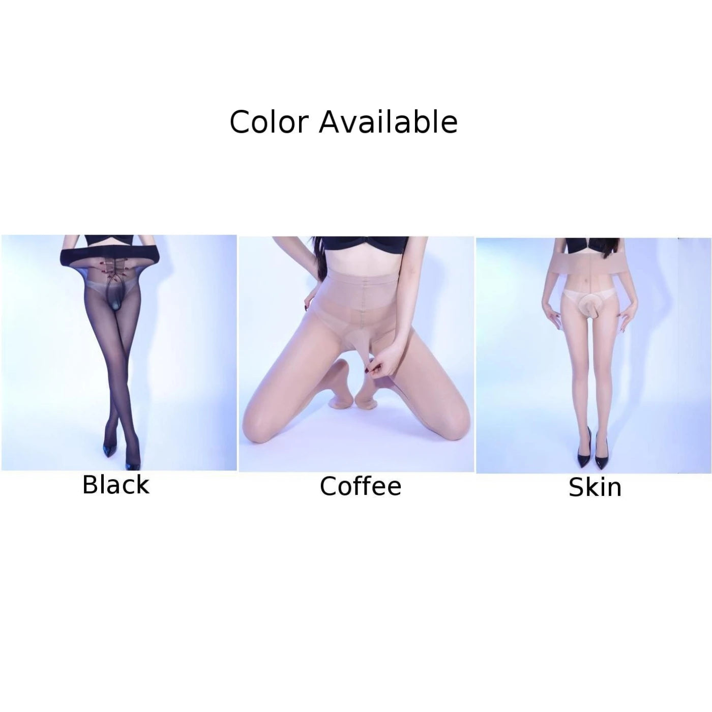Men’s Stretch Sheer Leggings: Lightweight Transparent Stockings with Pouch Design - SU