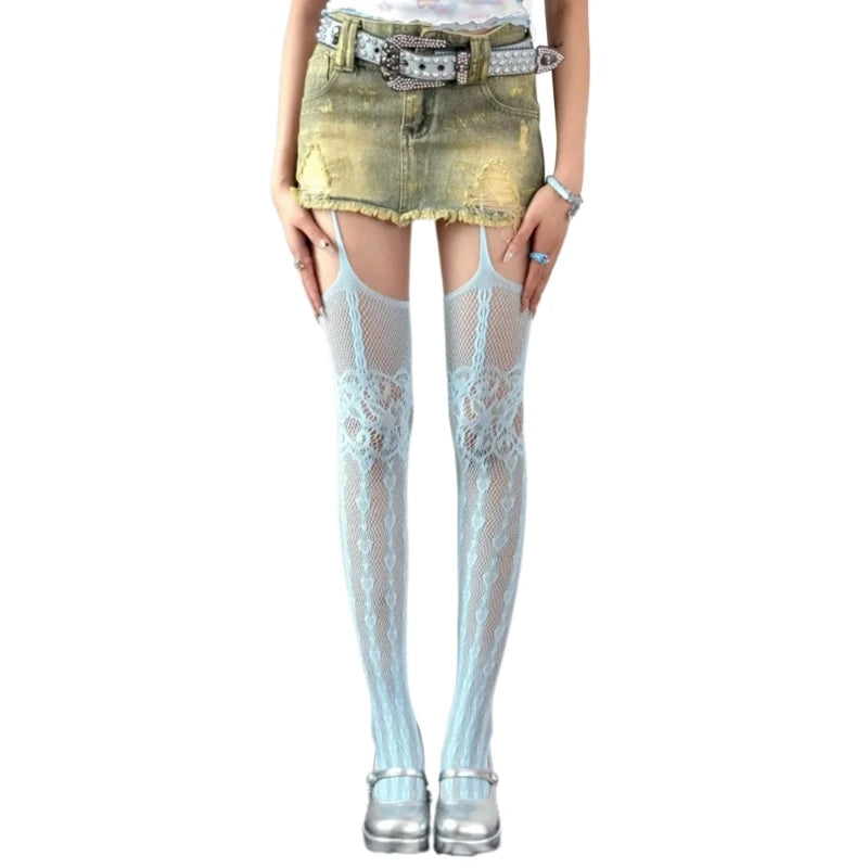 Subculture Punk Sheer Thigh Highs for Women - SU