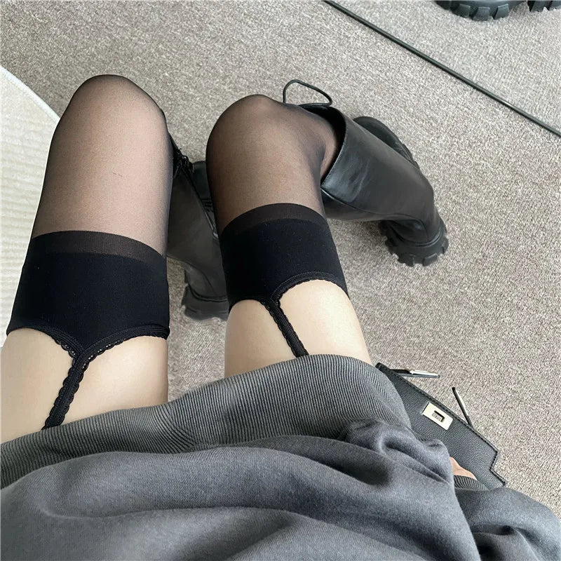 Women's Thigh-High Solid Color Pantyhose - SU