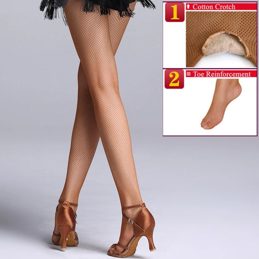Women’s High-Elasticity Fishnet Pantyhose: Professional Cotton Crotch & Reinforced Toe - SU