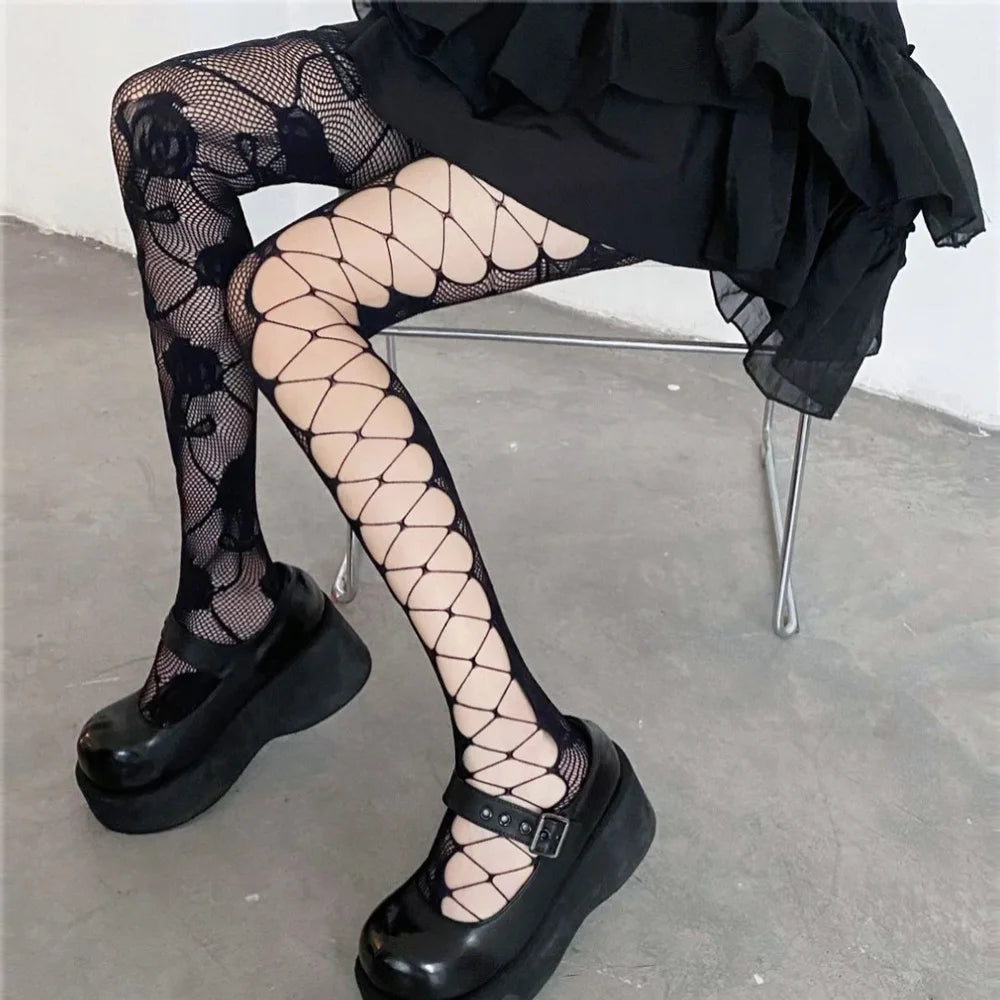 Women's Thigh-High Mesh Stockings - SU
