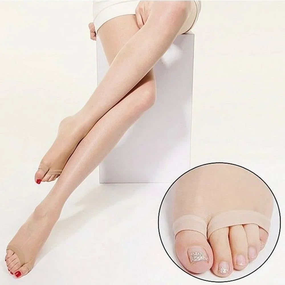 Elegant Sheer Open-Toe Thigh-Highs - SU