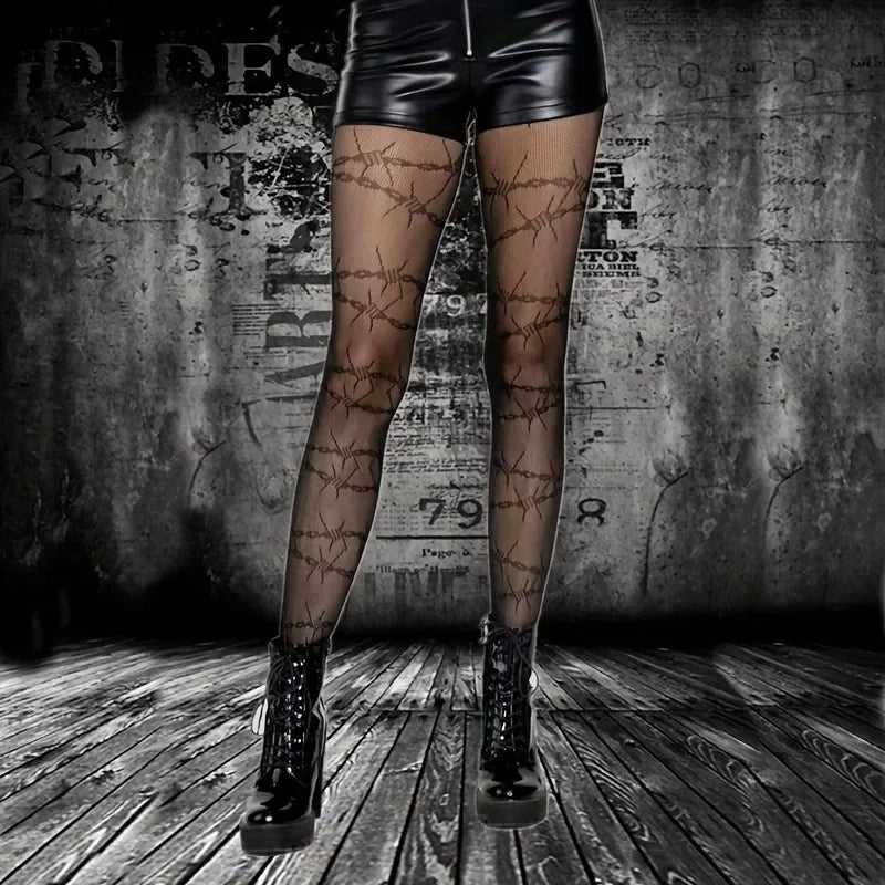 Women's Rope Pattern Mesh Pantyhose - SU