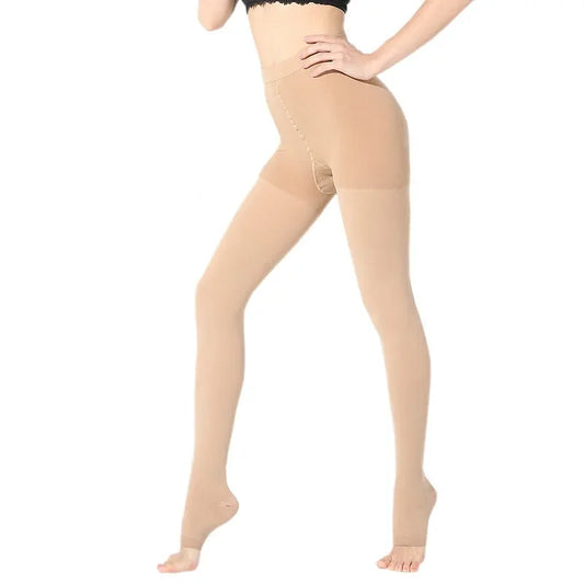 Medical Compression Pantyhose 20-30 mmHg Opaque Support Pantyhose Women Nursing Compression Tights Swelling Varicose Veins Edema- SU