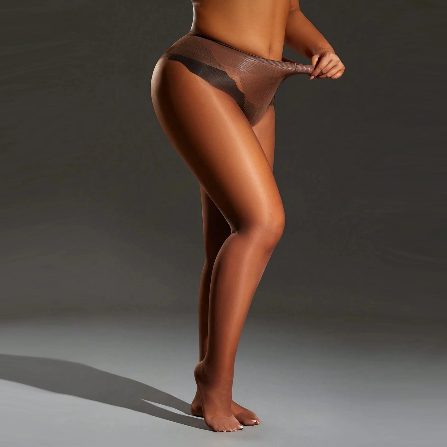 Women's Plus-Size Flesh-Tone Ultra-Thin Silky Pantyhose - SU