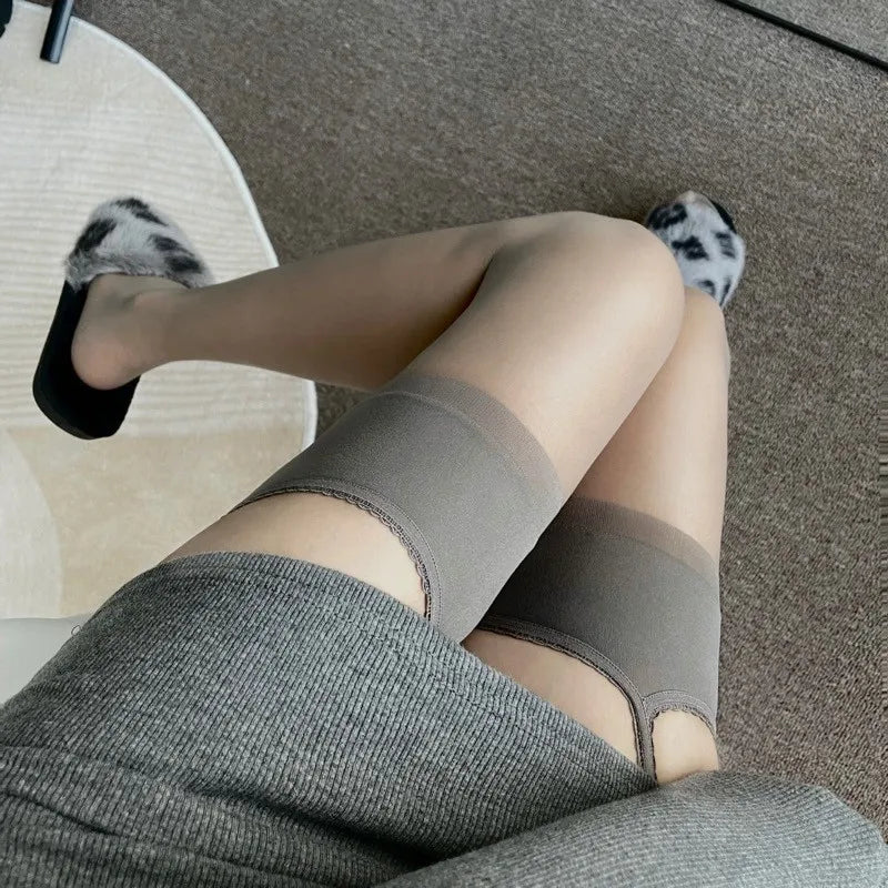 Women's Thigh-High Solid Color Pantyhose - SU
