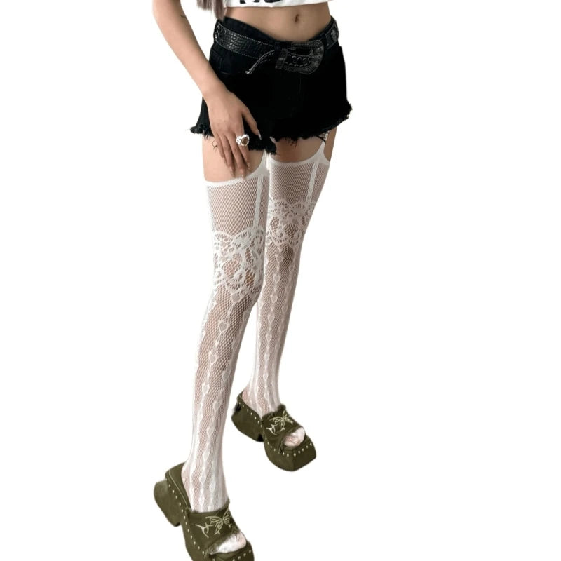 Subculture Punk Sheer Thigh Highs for Women - SU