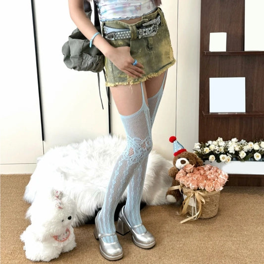 Subculture Punk Sheer Thigh Highs for Women - SU