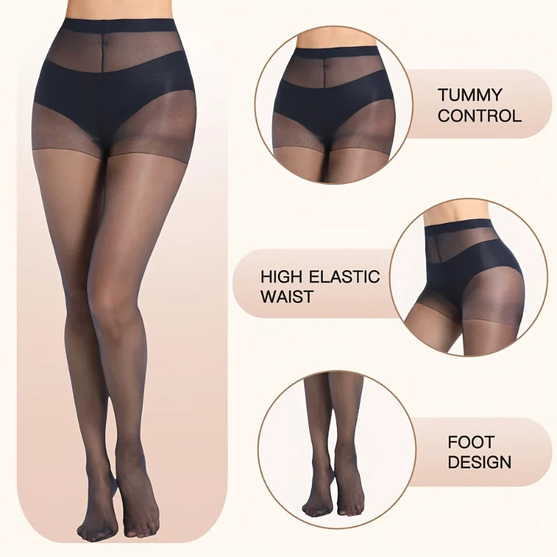 Women’s 2/5-Pair Ultra-Thin Silk Pantyhose - SU