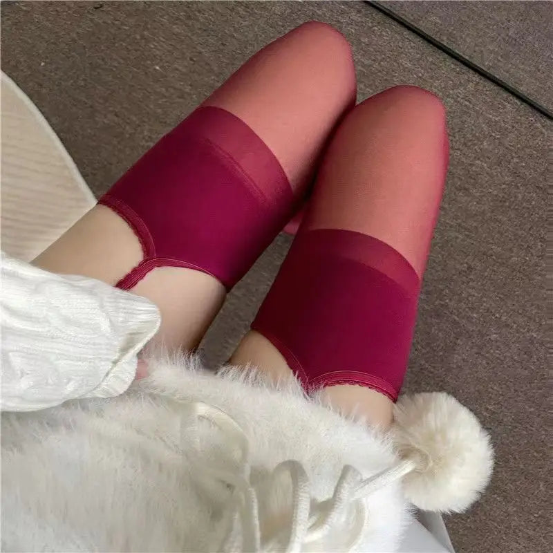 Women's Thigh-High Solid Color Pantyhose - SU