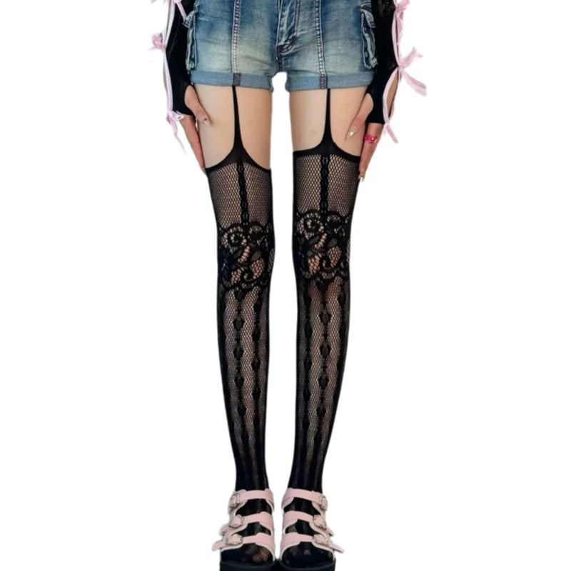 Subculture Punk Sheer Thigh Highs for Women - SU