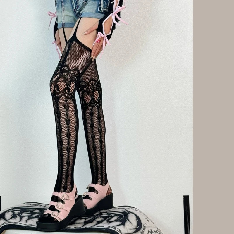 Women's Y2K Gothic Punk Pantyhose - SU