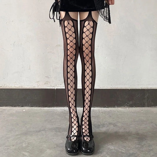 Women's Thigh-High Mesh Stockings - SU