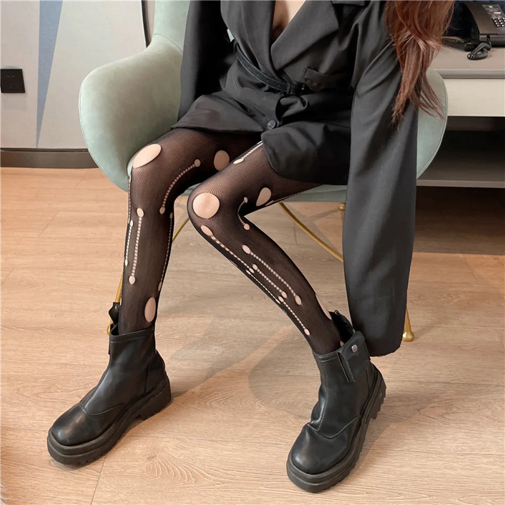 Women's Thigh-High Mesh Stockings - SU