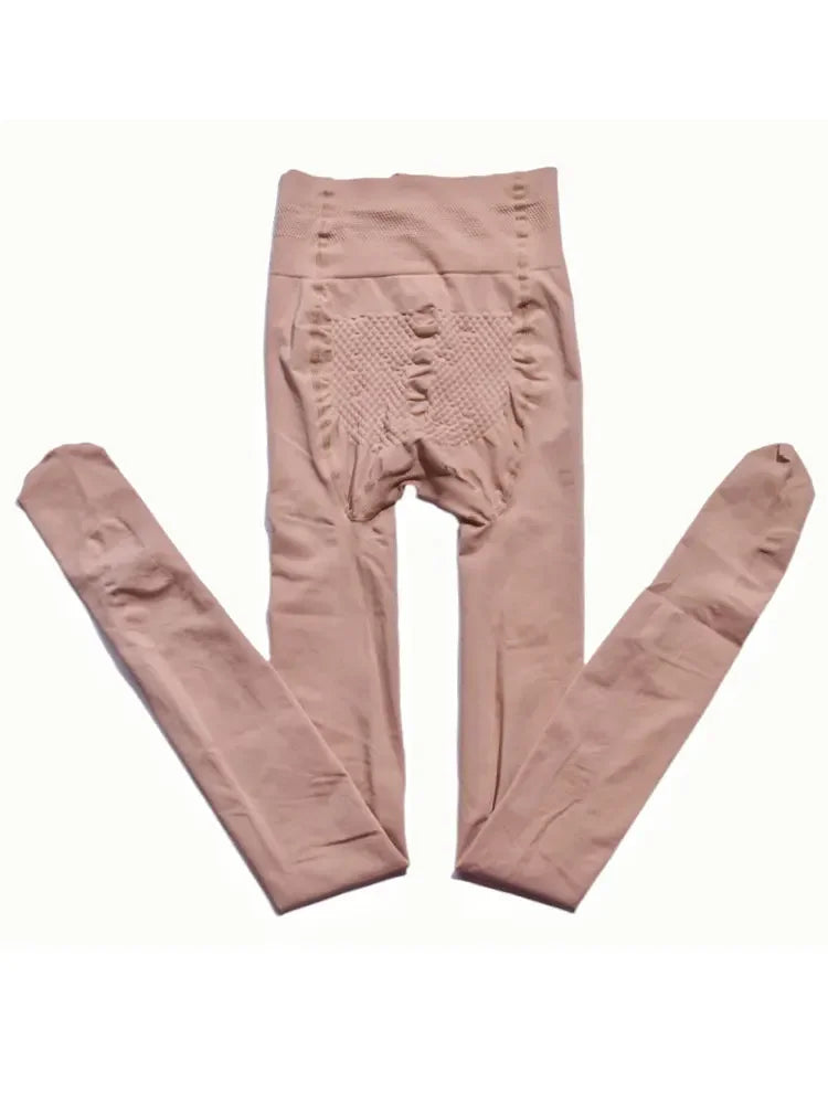 Men’s 200D Warm Leggings: Elastic Pantyhose with U-Pouch & Shiny Finish - SU