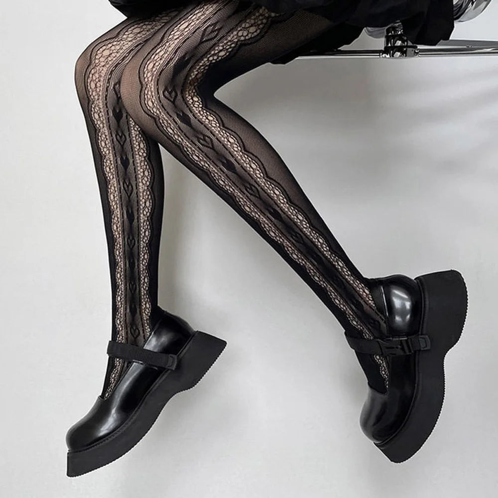 Women's Thigh-High Mesh Stockings - SU