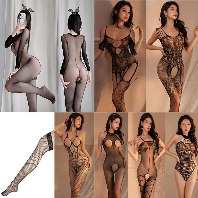 Women’s Mesh Fishnet Bodysuit - SU