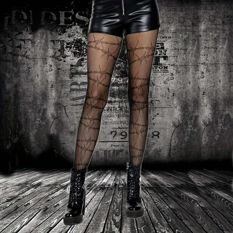 Women's Rope Pattern Mesh Pantyhose - SU