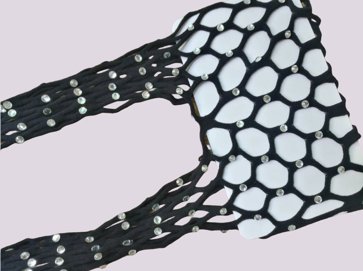 Sparkly Crystal-Studded Fishnet Tights