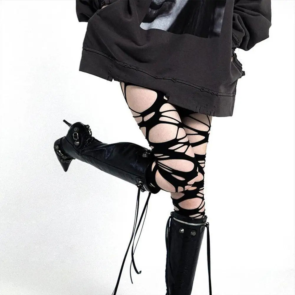 Women’s Y2K Gothic Punk Pantyhose - SU