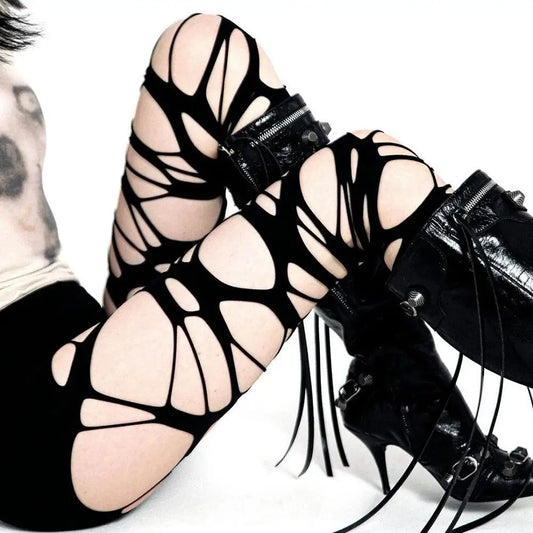 Women’s Y2K Gothic Punk Pantyhose - SU
