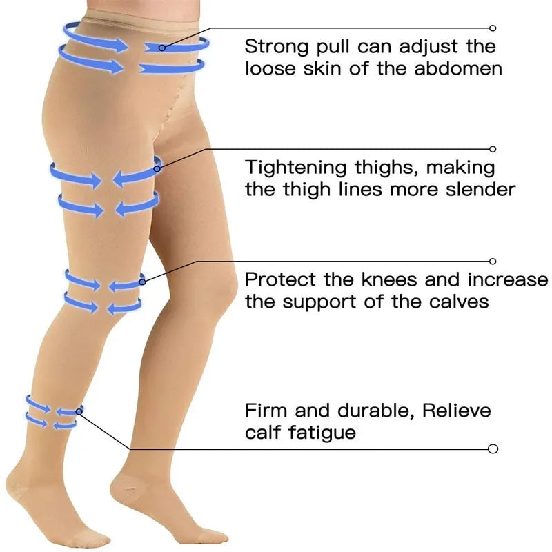 Medical Compression Pantyhose 20-30 mmHg Opaque Support Pantyhose Women Nursing Compression Tights Swelling Varicose Veins Edema- SU