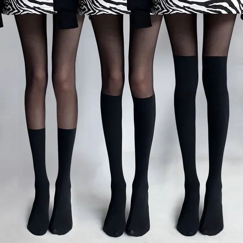 Women's Patchwork Stripe Pantyhose - SU