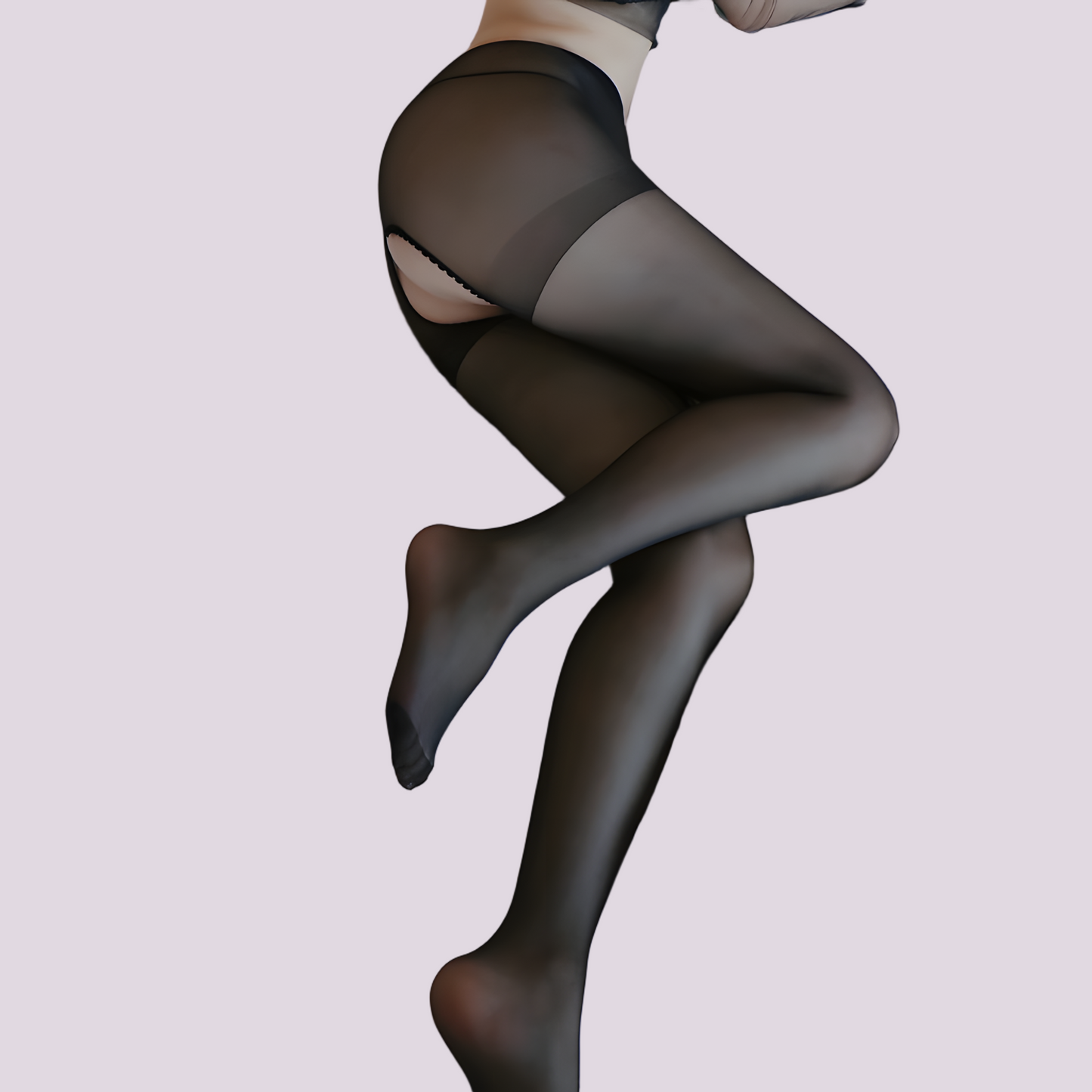 Sheer Crotchless Diva Pantyhose