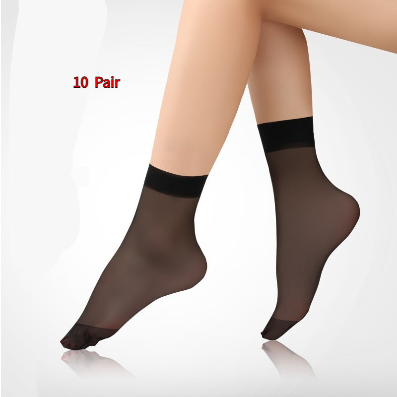 One-Size Velvet Toe-Reinforced Short Tights: Wear-Resistant Nylon Stockings (4 Colors)