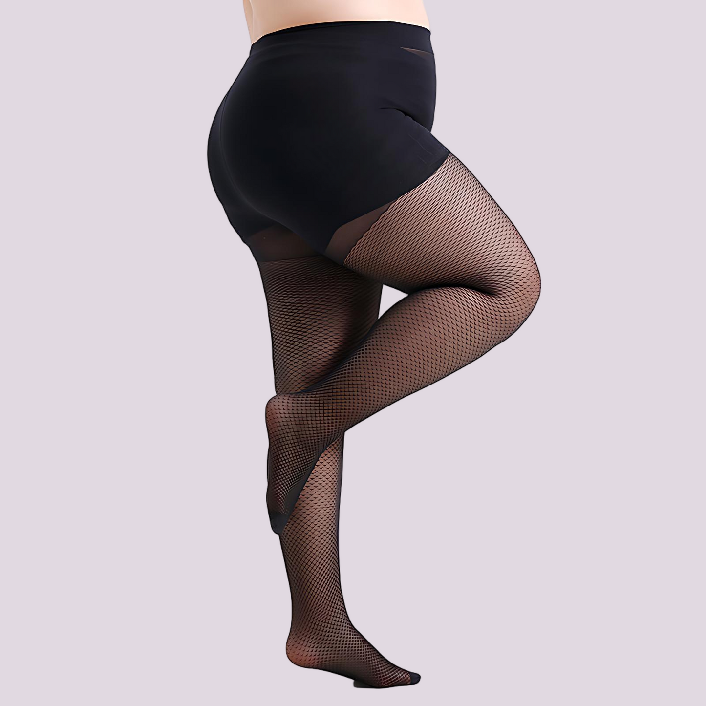 Elegant Fish-Scale Jacquard Full-Length Shaping Tights