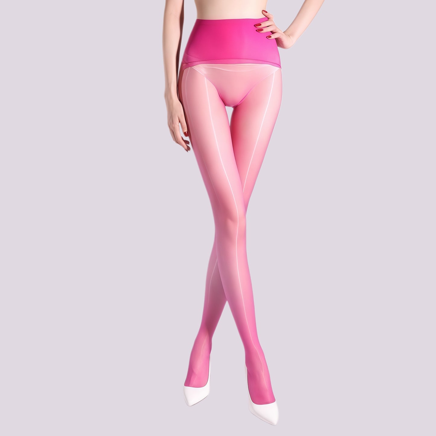 High-Waisted Seamless Aurora Tights – Ultra-Thin Silky Nylon Pantyhose