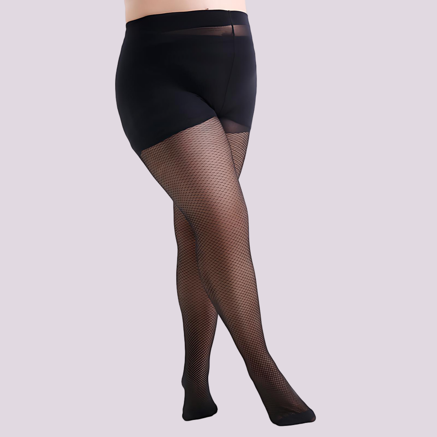 Elegant Fish-Scale Jacquard Full-Length Shaping Tights