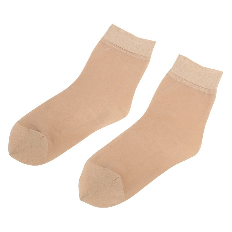 One-Size Velvet Toe-Reinforced Short Tights: Wear-Resistant Nylon Stockings (4 Colors)