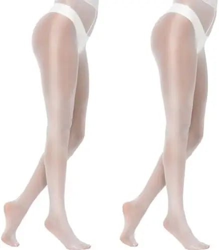 Women's High-Waist Sheer Tights - Silk Comfort, Oil Shimmery Nylons