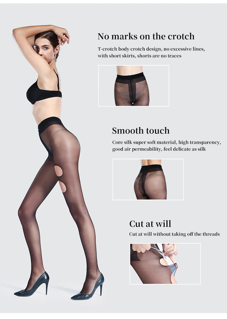 Women's Thin Silk-Nylon Sheer Pantyhose