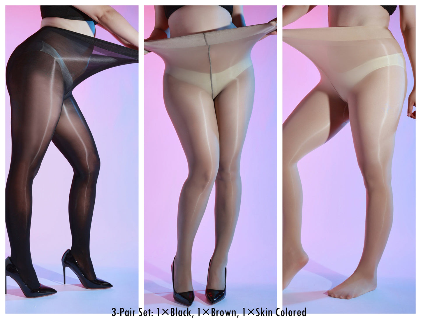 Plump Girls' Horse Oil Shaping Stockings - Plus Size Nylon Hosiery