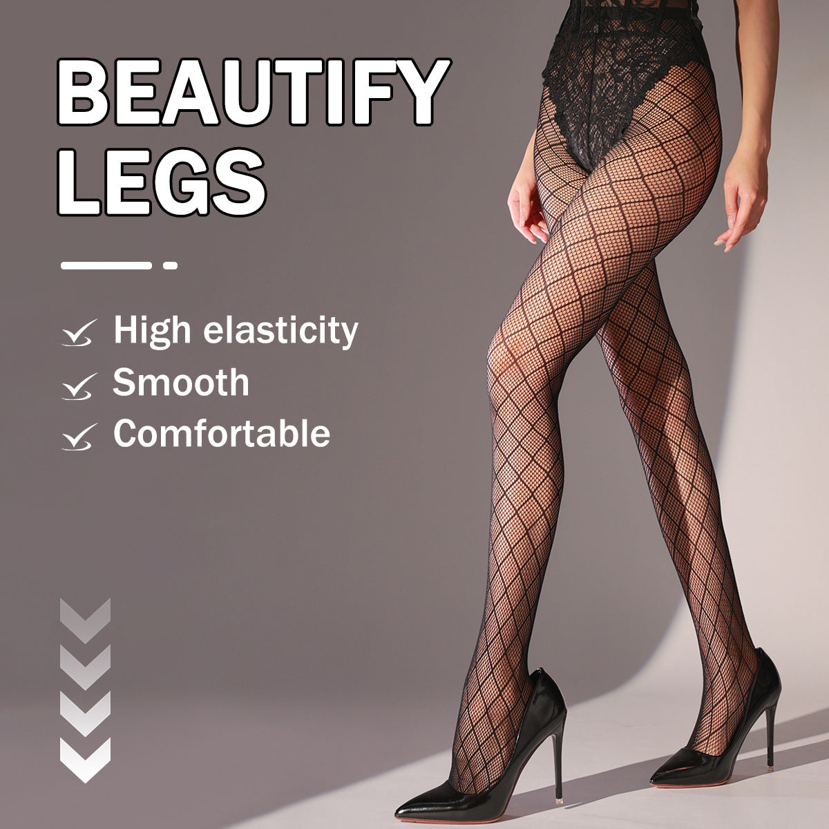Semi-permeable Lace Polyester Net Pantyhose