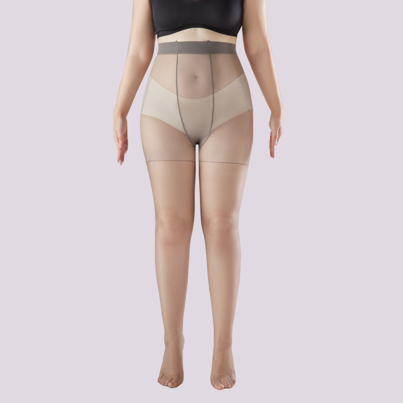 Plus-Size Solid Nylon Sheer Pantyhose