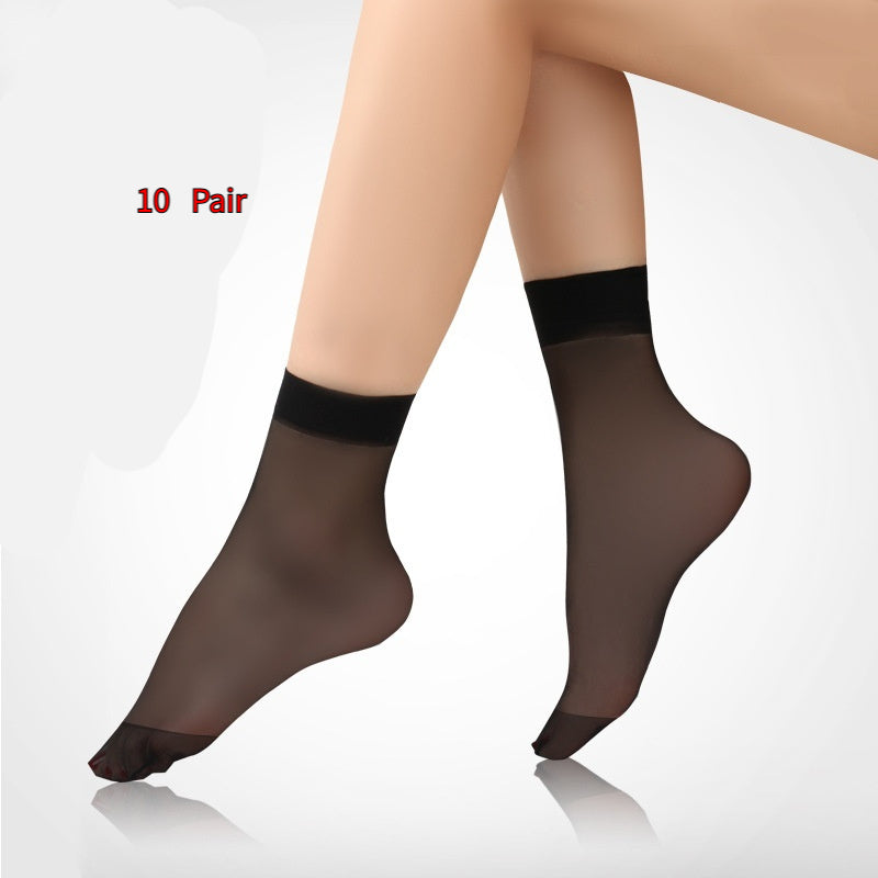 One-Size Velvet Toe-Reinforced Short Tights: Wear-Resistant Nylon Stockings (4 Colors)