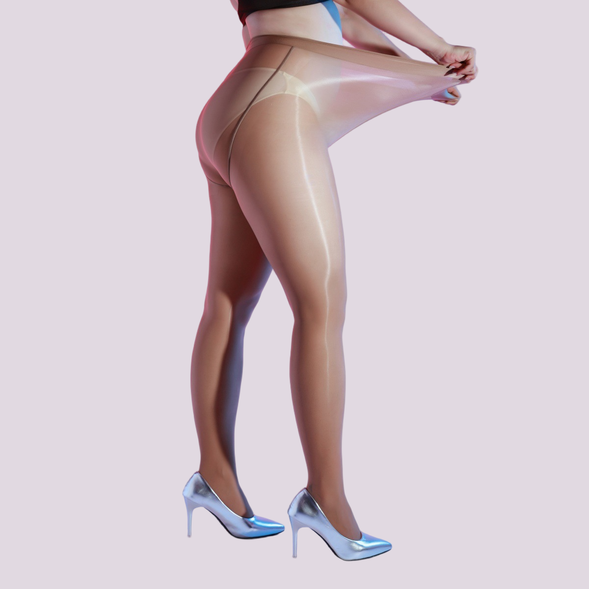 Plump Girls' Horse Oil Shaping Stockings - Plus Size Nylon Hosiery